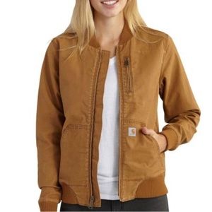 Women’s Carhartt Bomber Jacket in Carhartt Brown, size small.